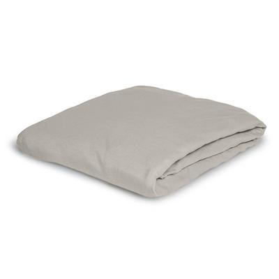 Betttuch IRISETTE "Vesuv 12", grau (taupe), B:150cm L:250cm, Jersey, Obermaterial: 100% Baumwolle, Bettlaken, flauschig und warm, ohne Gummizug