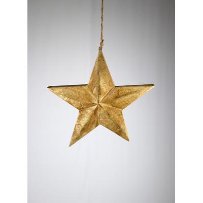 Dekostern AM DESIGN "aus Holz", gold (natur), B:41cm H:41cm T:3cm, Holzwerkstoff, Dekosterne, BxHxT: 41x41x3 cm