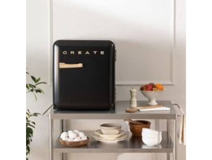 Réfrigérateur rétro - Create - 48L - Noir - Esthétique années 50 - Fonctionnel