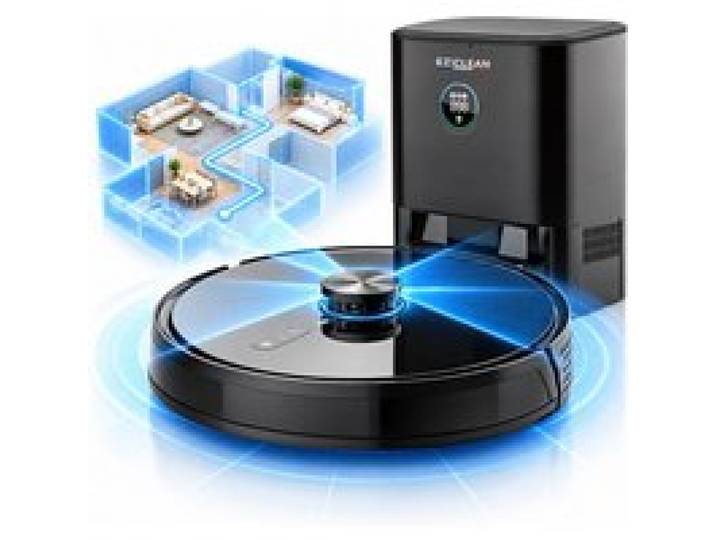 Robot aspirateur laveur - EZICLEAN - I-Bot Z7 LIDAR IA - Base aspirante - Navigation LIDAR - Connecté