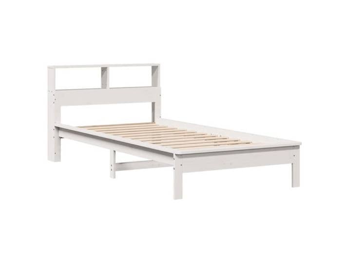 Lit bibliothèque simple - 1 Personne - - blanc - 90x190 cm - pieds robustes - avec rangement ook22w4193722