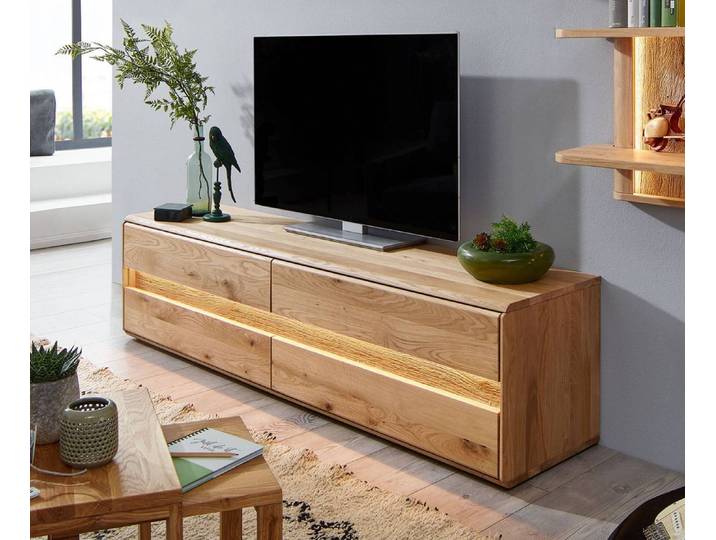 Massivholz-Lowboard GERO III mit 4 Schubkästen – Montierte Lieferung – 3%-Vorkasse-Rabatt