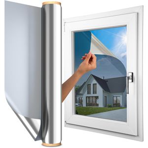 Marapon Fensterfolie M4520SMS silber, selbstklebend, 44,5 x 200cm, Spiegelfolie mit UV-Schutz, blickdicht
