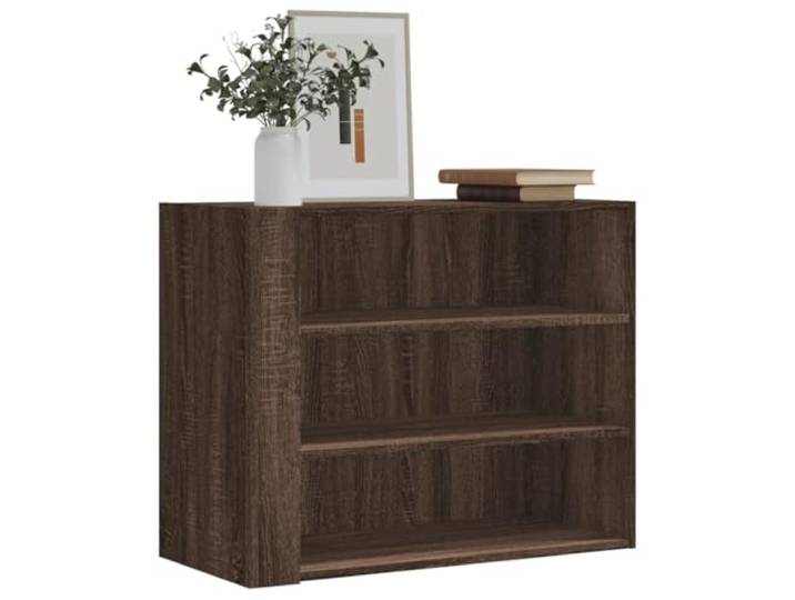 KTHLBRH Wandschrank Eiche Braun aus Spanplatte 75 x 35 x 75 cm mit drei Fächern zur Organisation, feuchtigkeitsbeständig und stabil für Stauraum,