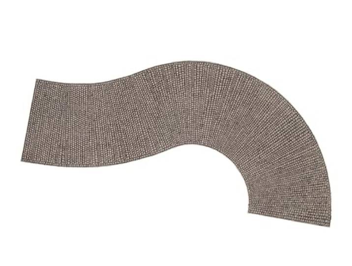 Noch 60316 Gestructureerde Curve Cobblestone 7,5 cm breed, ca. 32 cm lang, Gekleurd
