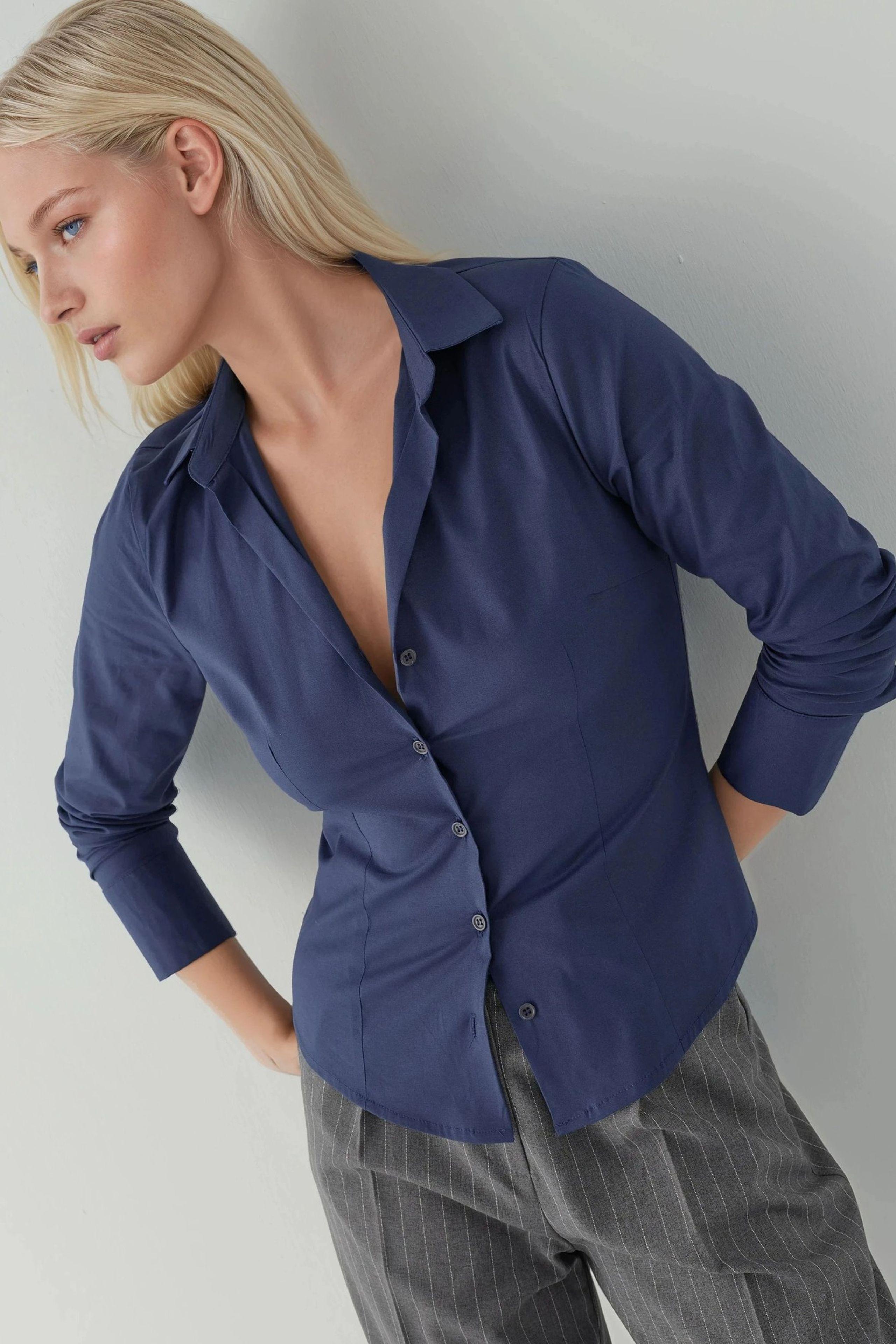 Elegantes Langarmhemd mit Knopfleiste