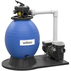 Wiltec, Pool Filter + Pool Pumpe, Sandfilteranlage 550W 38l Filtertank 18000l/h Pumpe Pool Filterpumpe