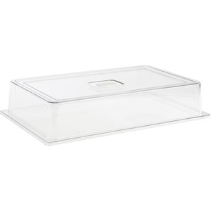APS Frischhaltehaube Abdeckhaube GN 1/1, aus Kunststoff, transparent, mit Griff, 53 x 32,5 x 9,5 cm