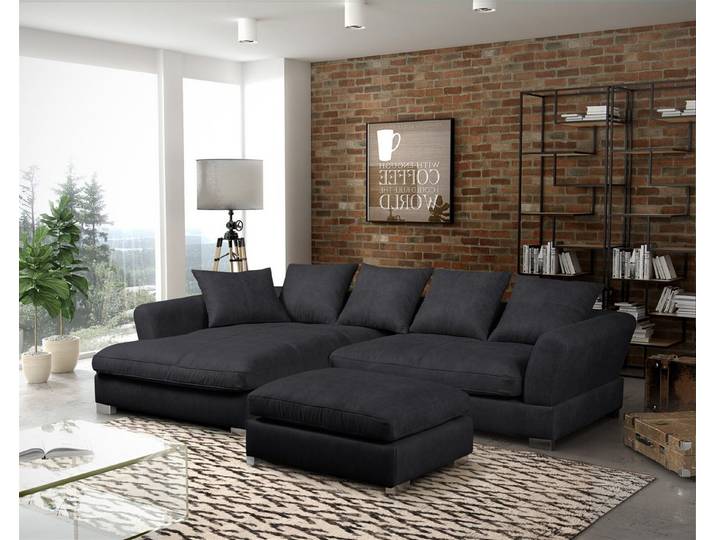 Fun Möbel Ecksofa Sofa inkl. Hocker TIZIAN Wildleder Preston, Ecksofa inkl. Hocker