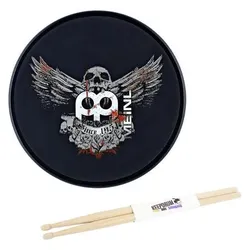 Meinl MPP-6-JB Practice Pad 6“ Jawbreaker mit Drumsticks, Schlagzeug Zubehör, Schwarz