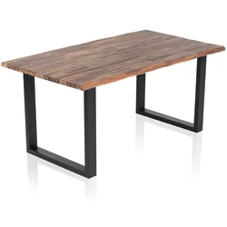 SalesFever »Wilson« Esstisch Akazie mit schwarzem Gestell 180x90 cm