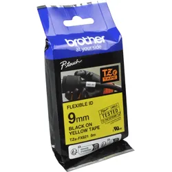 Brother P-Touch Band TZe-FX621 schwarz auf gelb 9mm x 8m flexibel laminiert