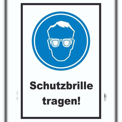 HB-Druck Schutzbrille tragen Schild A1 Rückseite selbstklebend