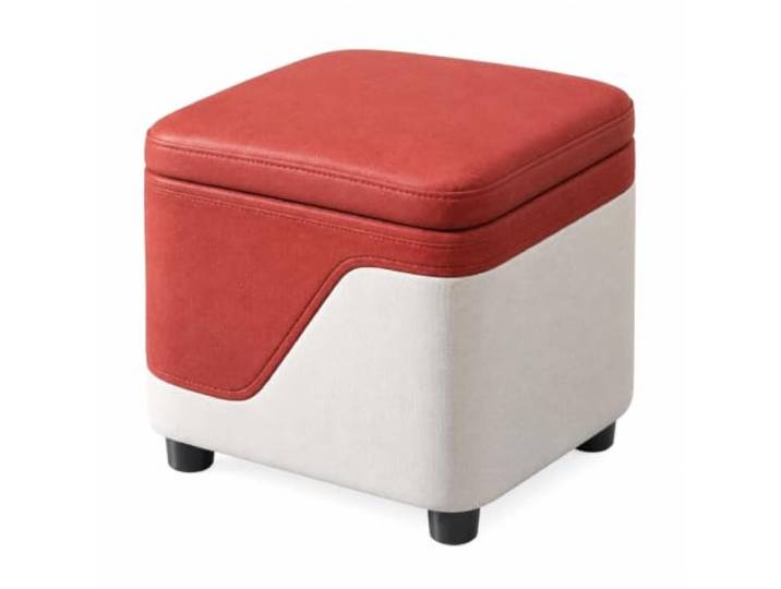 WSJJXS Sitzhocker mit Stauraum Gepolsterte Sitzfläche Versteckfach Multifunktionaler Sitz, verstecktes Fach, rutschfeste Füße, Holzrahmen(Style C)