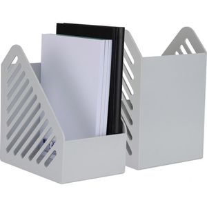 Helit Stehsammler H6361082, the tower gate, A5, Plastik, extra breit, lichtgrau