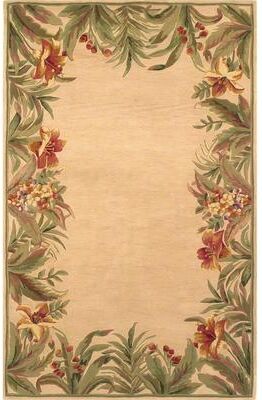 Domani Classics Ivory Floral Border Hand-tufted Wool Rug