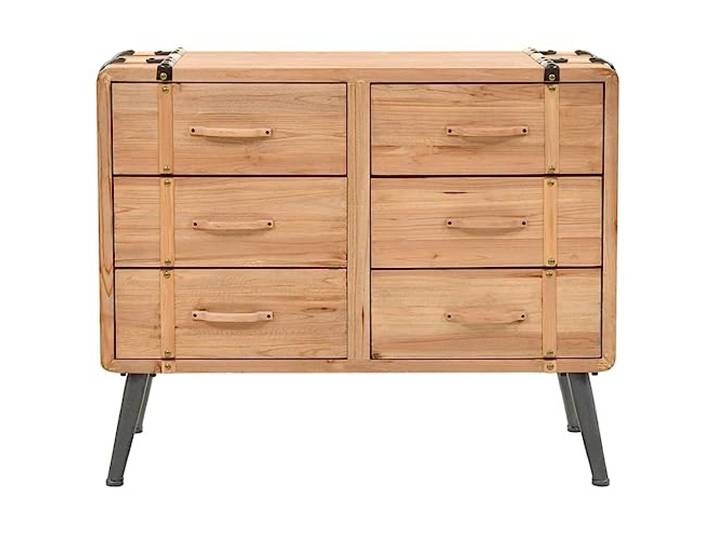 YUTAASU Schubladenkommode Massivholz Tanne 91x35x73 cm