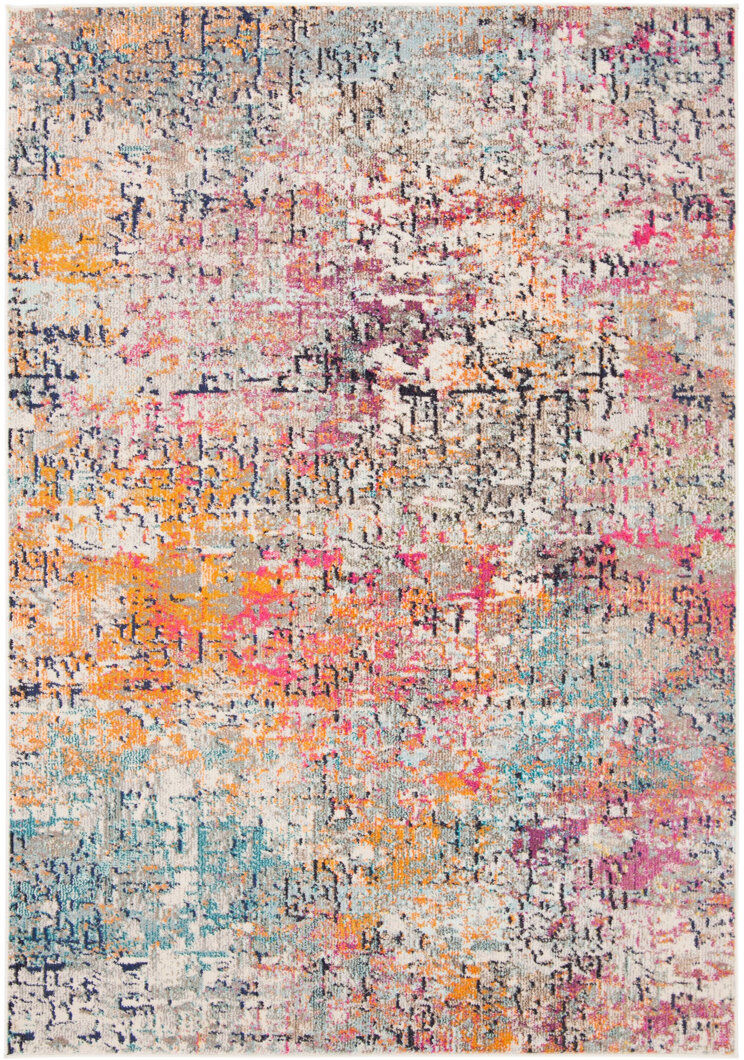Rio Farmersville Abstract Area Rug Pink Rectangle 91 x 152 cm