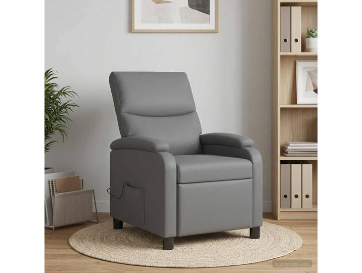 vidaXL Massage Relaxsessel Grau Kunstleder