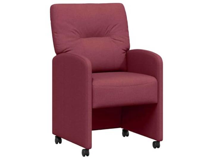 HKLGBVCR Esszimmerstühle mit Rollen, 2 Stück, Stoff, Bordeaux Paar Stühle, Bordeaux, Rollen mit Gleitlager, geschwungene Armlehnen, weiche Sitzfläche, Familienessen, Empfang
