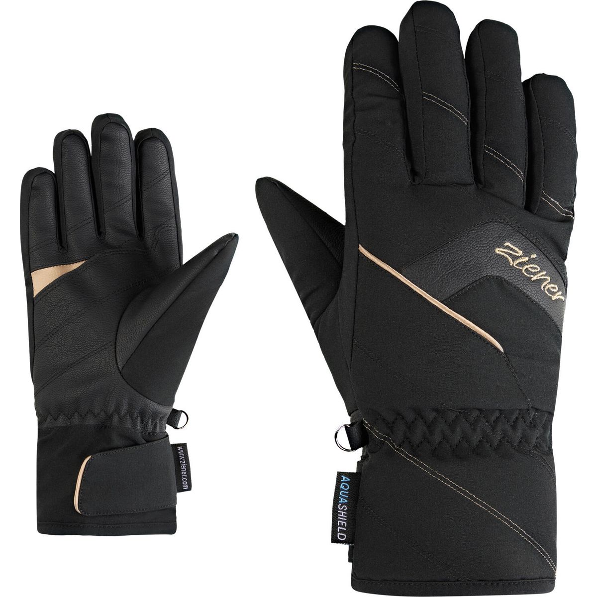 Ziener Karion-z AS Glove Lady black.gold art (12495) 7,5 113003-12495-7,5