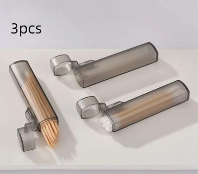Uplifted Finds 1pc 3pcs Portable Toothpick Case For Travel Outdoor Daily Use Toothpick Holder Box 3 Pcs