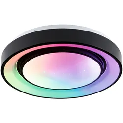 Paulmann LED Deckenleuchte Rainbow mit Regenbogeneffekt    RGBW+ 750lm 230V 22W dimmbar Schwarz#Weiß 70544