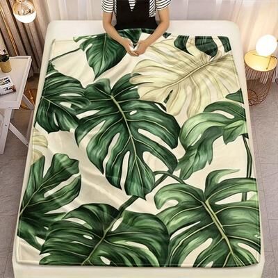 Uplift Picks Tropical Monstera Fleece Throw Blanket Soft All Season Home Decor 180x250cm (72x100in)