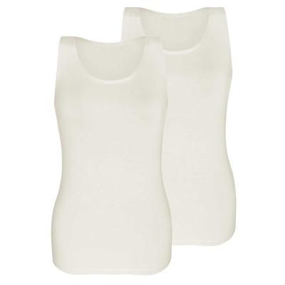 Unterhemd SASSA "2er Sparpack Top LOVELY SKIN", Damen, Gr. 38, N-Gr, bunt (ivory ivory), Obermaterial: 95% Modal CMD. 5% Elasthan EL., Unterhemden Unterhemd
