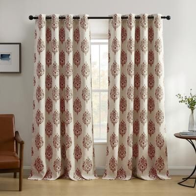 Threadmade Navara Medallion Room Darkening Window Curtain