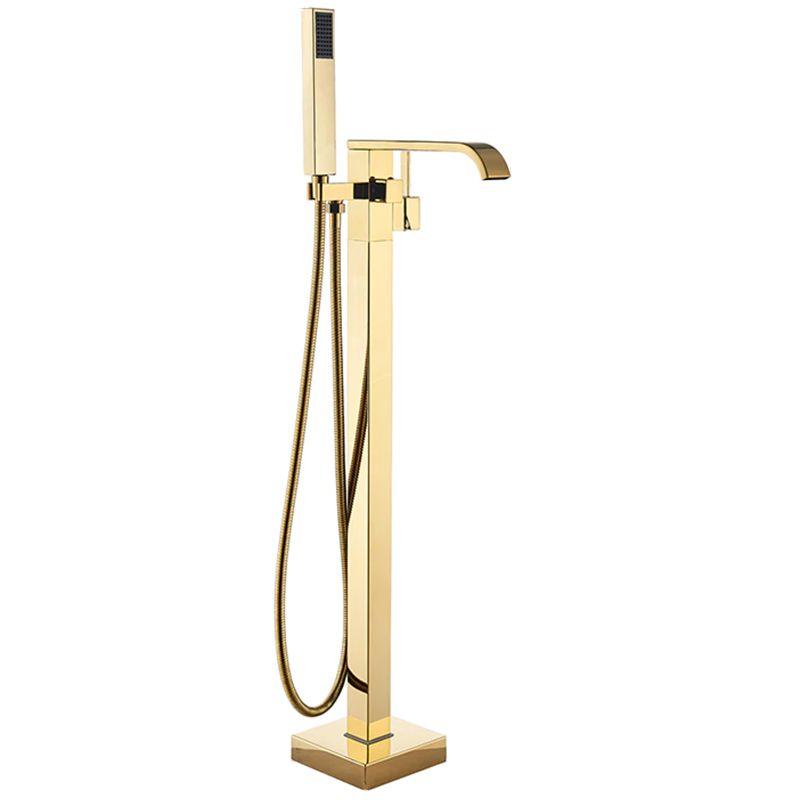Gold-beschichtete Messing Wannenarmatur der Serie Carat zur Wandmontage