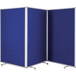 magnetoplan Präsentationswand large (B x H) 3610 mm x 1800 mm Filz Royalblau beidseitig verwendbar, Pinntafel, zusammenklappbar, Inkl. Rollen 1112003