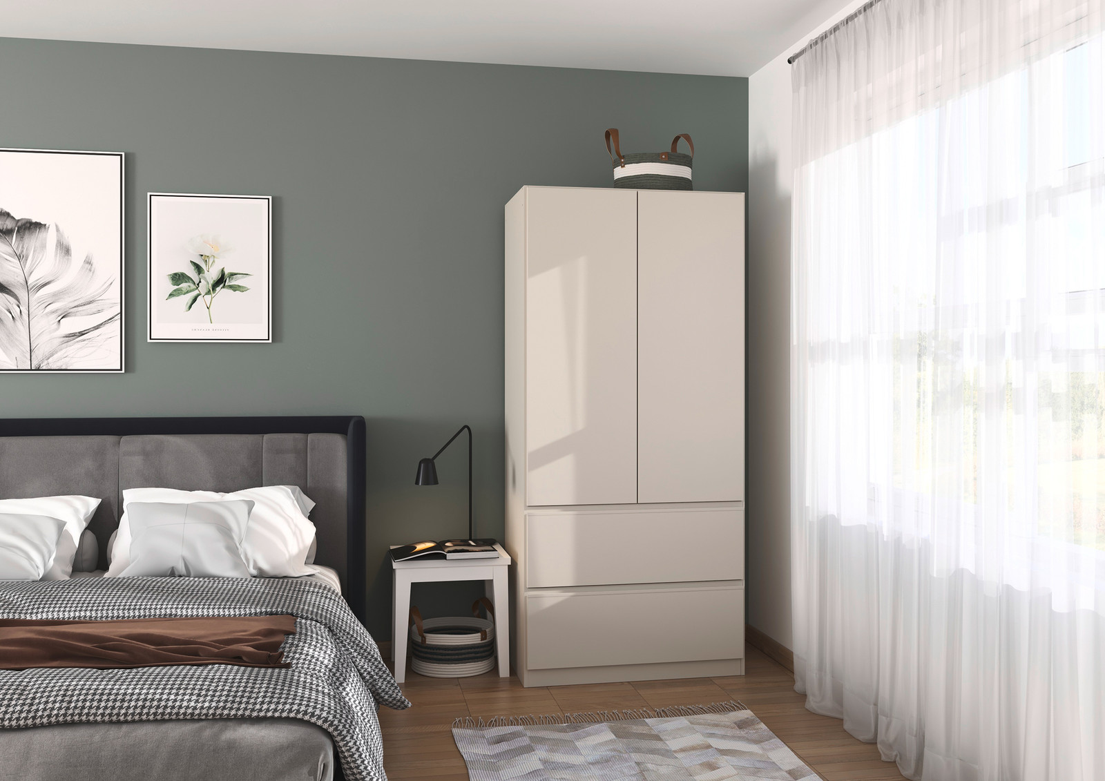 home24 Costa Draaideurkast beige/kasjmier basic 91cm