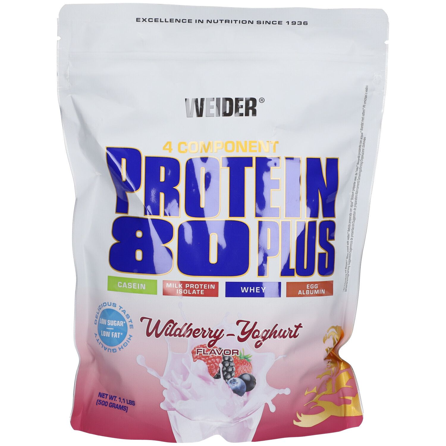 Weider Protein 80 Plus, Waldfrucht-Joghurt, Pulver 500 g Puder