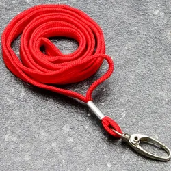 100 Lanyard, 10 mm breit rot | mit Karabiner Clip, Polyester