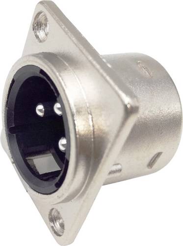TRU COMPONENTS 1408818 XLR-Steckverbinder Flanschstecker, Kontakte gerade Polzahl: 3 Silber