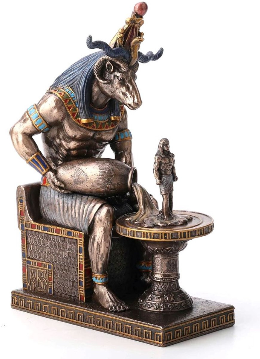 Veronese Design beeld Chnoem Egyptische God van Voortplanting B/D/H: 15 x 9 x 22 cm