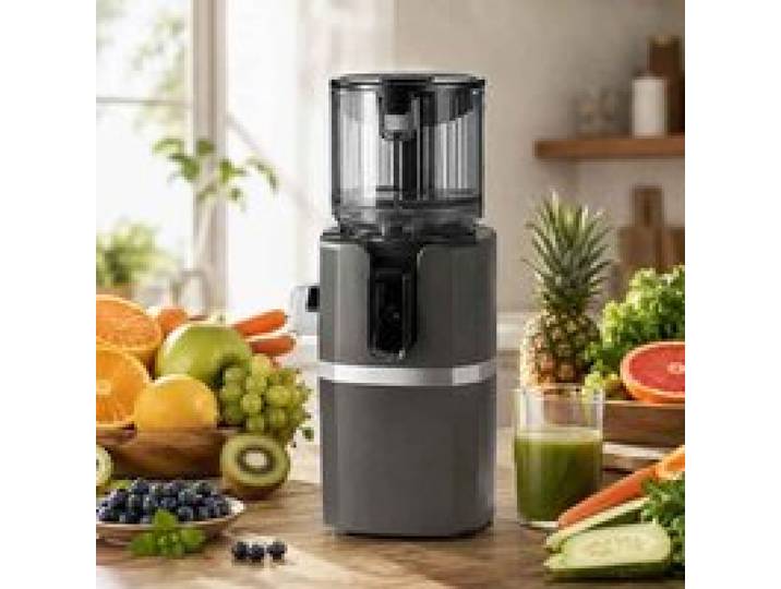 Extracteur de jus à froid gris anthracite large goulot moteur silencieux 250W presse-fruits et légumes