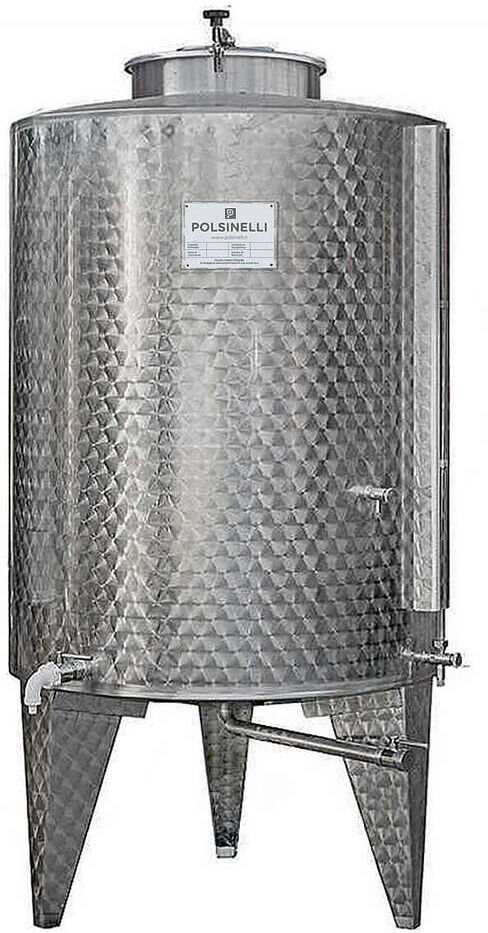 Polsinelli Serbatoio inox 1000 L Conico 10° da Stoccaggio - Ø1025