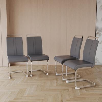 Modern Dining Chairs,PU Faux Leather High Back Upholstered Side Chair (Set of 4)