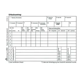 RNK Urlaubs-Freistellungsantragsblock A6 quer 50 Blatt