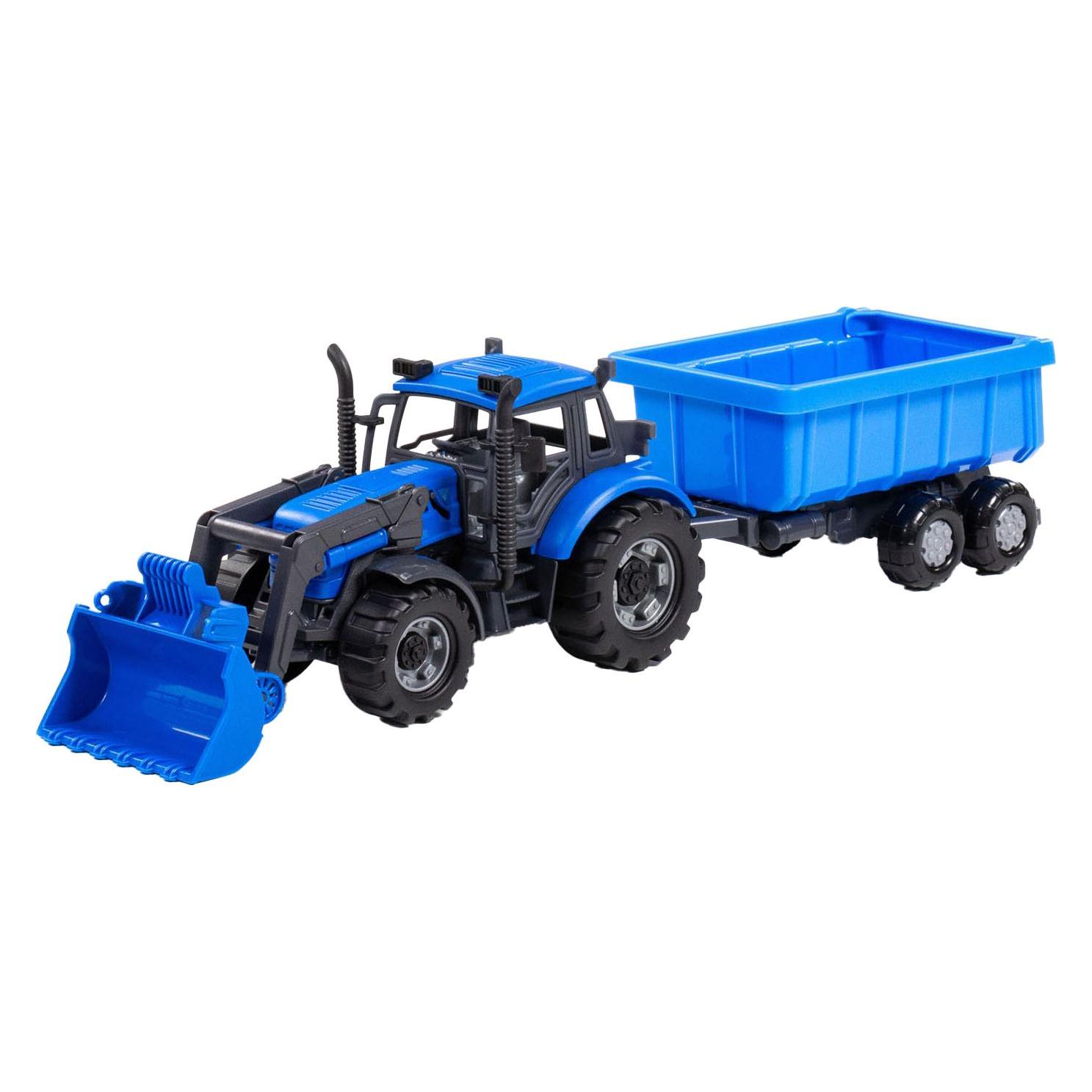 Polesie Cavallino Traktor mit Lader und Anhänger Muldenkipper Blau, Scha (43190187)