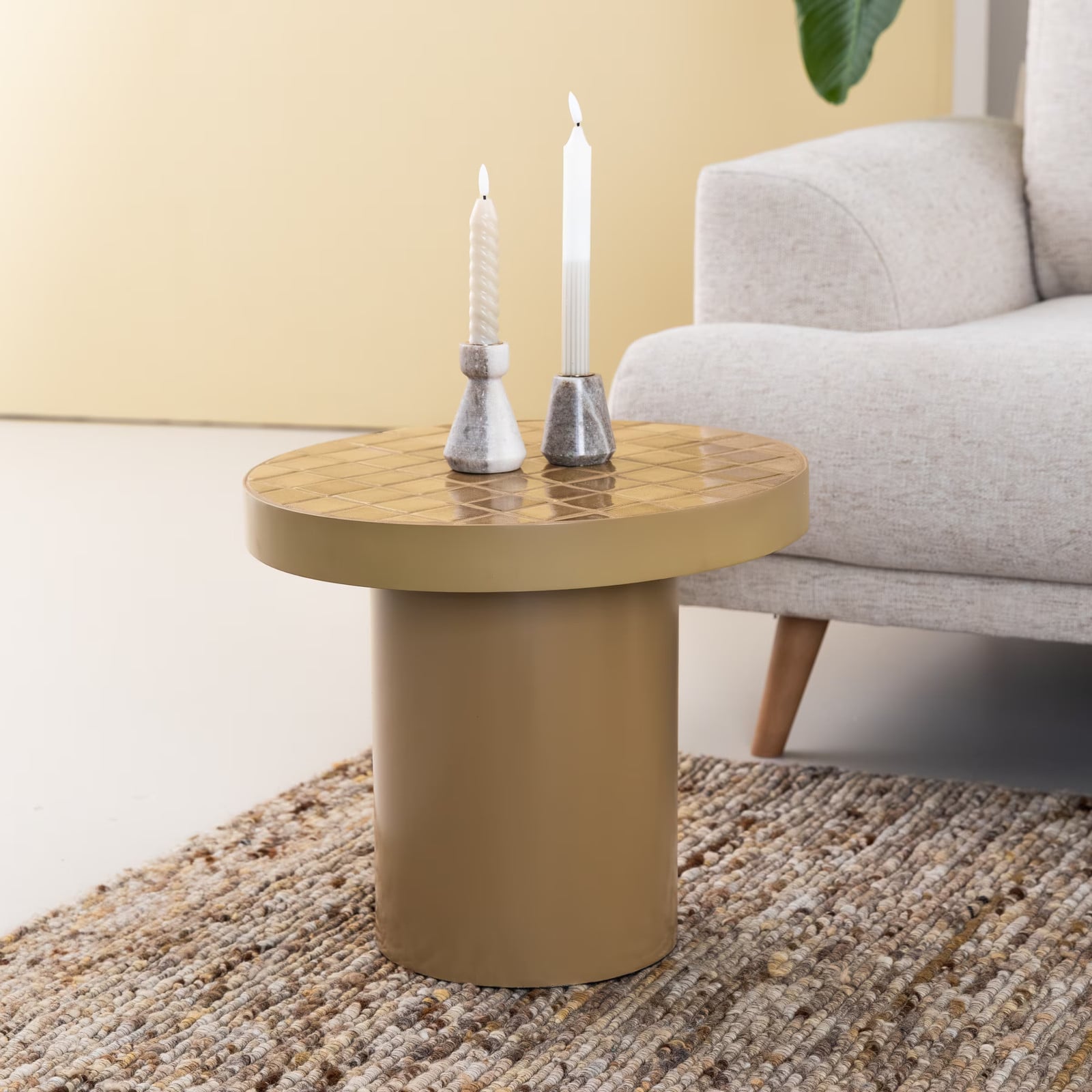 Brix Ronde Bijzettafel Tylo Keramiek - Camel - Diameter: 46 cm