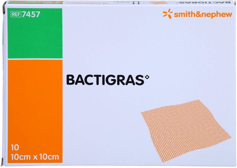 Bactigras Antiseptische Paraffingaze 10x10 Cm 10stk