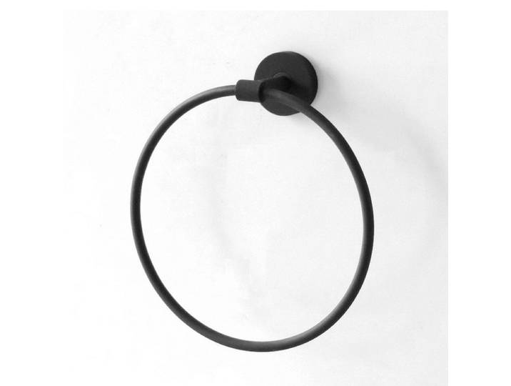 Porte serviette rond en laiton noir mat Passage Vernet