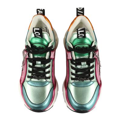Trainingsschuh BUFFALO "Buffalo BINARY GLAM", Damen, Gr. 38, bunt (mint, pink, gelb metallic), Polyurethan, Schuhe