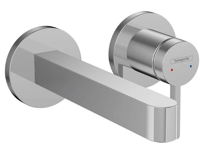 Mitigeur mural Hansgrohe Finoris\, monocommande\, pour vasque\, installation encastrée\, bec de 16\,8 cm\, finition chrome