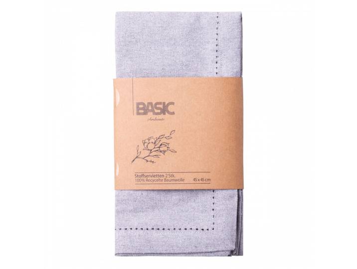 Sola Servietten Basic Ambiente silber Recycelte Baumwolle