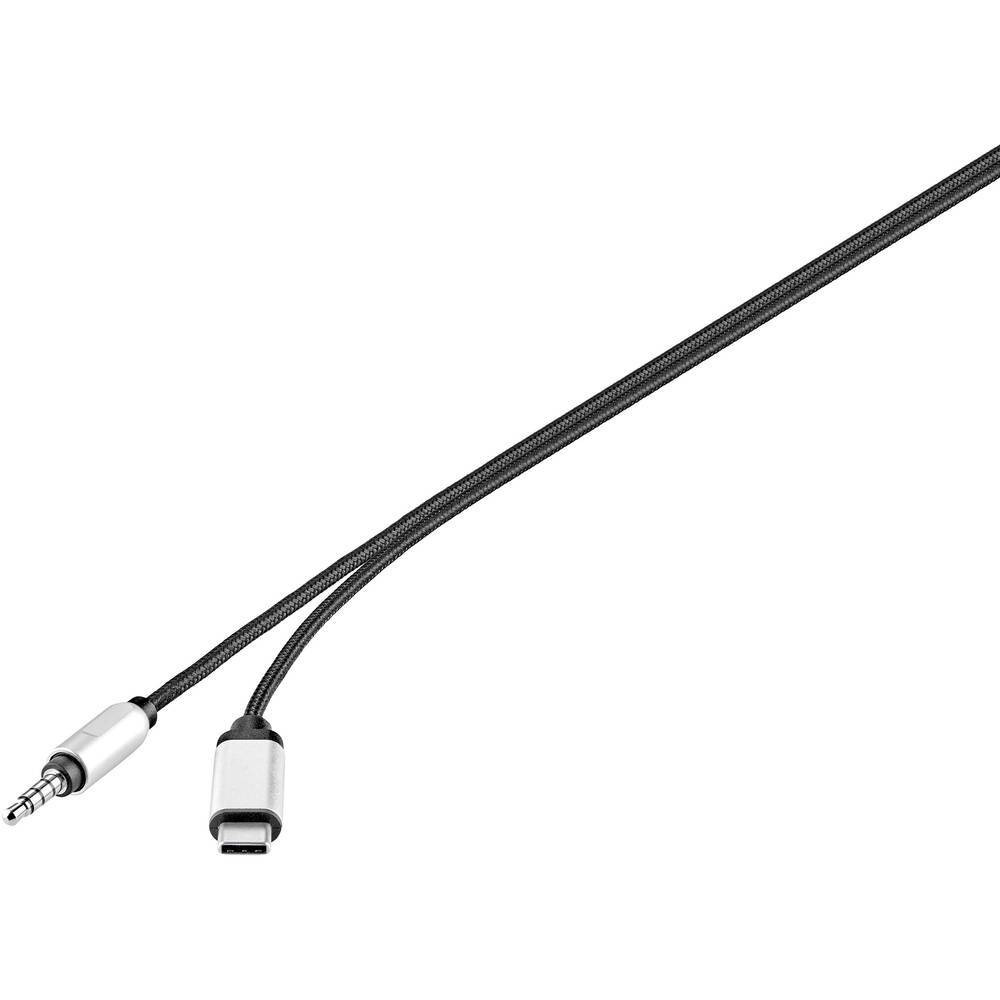 Renkforce RF-3432030 USB-C naar 3.5 mm audio-aansluitkabel, zwart, 1.20 m