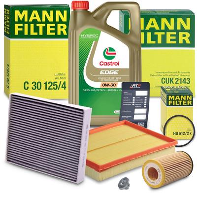 Mann-filter Inspektionspaket A+5L CASTROL EDGE FST 0W-30 [Hersteller-Nr. 10493214] für Opel